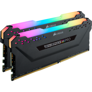 Corsair Memorie DDR4, 16GB, KIT 2x8GB, 3600MHz, C18, 1.35V, XMP, Negru, RGB, VENGEANCE PRO