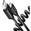 USB-C la USB-A, flexibil, 1m,  3A, USB 2.0, QC 3.0 60W, matisat, conector aluminiu, PVC, Negru