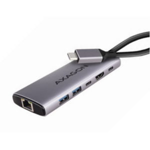 Hub AXAGON HMC-6G2L, 2x USB-A, 1x USB-C, 4K/60Hz HDMI, RJ-45, USB 3.2 Gen 2, PD 100W, 15cm USB-C