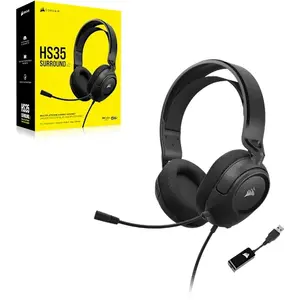 Corsair Casti Gaming HS35 SURROUND v2, Stereo, Jack 3.5mm, Microfon, Negru