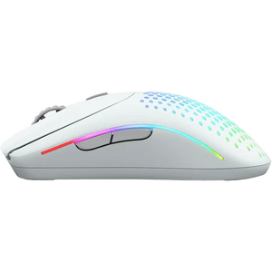 Glorious Mouse Gaming Model O 2 Wireless, 26000 DPI, RGB, Ultralight 68g, Hybrid 2.4GHz, Bluetooth, 6 butoane, Alb