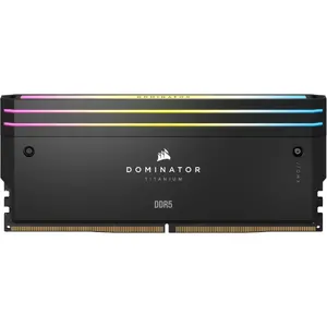 Corsair Dominator Titanium RGB, 32GB (2 x 16GB), DDR5, 7200 MHz, C34, 1.45V, Intel XMP, Negru