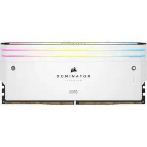 Corsair Dominator Titanium RGB, 32GB (2 x 16GB), DDR5, 7200 MHz, C34, 1.45V, Intel XMP, Alb