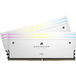 Corsair Dominator Titanium RGB, 32GB (2 x 16GB), DDR5, 6600 MHz, C32, 1.40V, Intel XMP, Alb