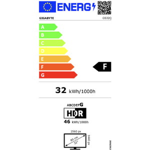 Monitor GIGABYTE GS32Q Gaming, 31.5 inch, IPS, QHD, 2560 x 1440, DisplayPort, HDMI, AMD FreeSync Premier, 170 Hz, 1 ms, Negru