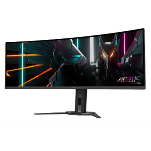 Monitor GIGABYTE CO49DQ Gaming, 49 inch, OLED, DQHD, 5120 x 1440, Curbat, DisplayPort, HDMI, AMD FreeSync Premier Pro, Boxe, 144 Hz, 0.03 ms, Negru