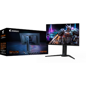 Monitor GIGABYTE AORUS FO27Q2, OLED, 27", QHD, 2560 x 1440, DisplayPort, HDMI, Boxe, Pivot, 240Hz, 0.03 ms, Negru