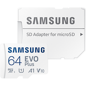 Samsung EVO Plus (2024) microSD, 64 GB, U1, V10, A1, UHS-I + Adaptor SD