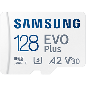 Samsung EVO Plus (2024) microSD, 128 GB, U3, V30, A2, UHS-I + Adaptor SD