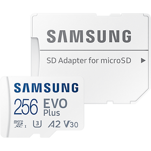 Samsung EVO Plus (2024) microSD, 256 GB, U3, V30, A2, UHS-I + Adaptor SD