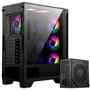 Carcasa MSI MAG FORGE 120A B65, Mid Tower, RGB, Sursa 650W, Negru