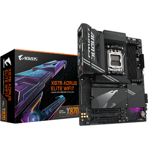 Placa de baza GIGABYTE X870 AORUS ELITE WIFI7, AM5, DDR5, Wi-Fi, BT, ATX, Negru