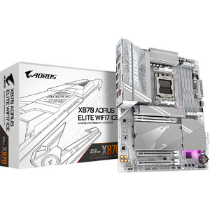 Placa de baza GIGABYTE X870 AORUS ELITE WIFI7 ICE, AM5, DDR5, Wi-Fi, BT, ATX, Alb