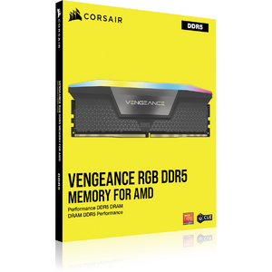 Corsair Memorie DDR5, 32GB, KIT 2x16GB, 6400MT/s, C36, 1.35V, AMD/Intel, Gri, RGB, VENGEANCE