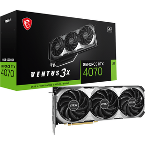 MSI GeForce RTX 4070 VENTUS 3X E 12G OC, GDDR6, 192-bit, Negru/Gri