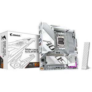 Placa de baza GIGABYTE B850M AORUS ELITE WIFI6E ICE, AM5, DDR5, Wi-Fi, BT, mATX, Alb