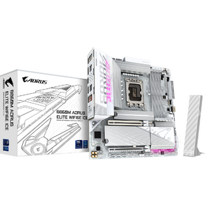 Placa de baza GIGABYTE B860M AORUS ELITE WIFI6E ICE, LGA1851, DDR5, BT, mATX, Alb