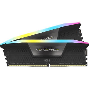 Corsair Memorie DDR5, 32GB, KIT 2x16GB, 6000MT/s, C28, Intel XMP, Negru, RGB, VENGEANCE