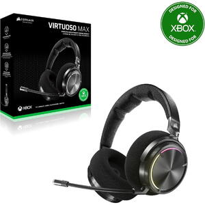 Corsair VIRTUOSO MAX Wireless, Dolby Atmos, Noise Cancelling, Microfon detasabil, RGB, Carbon, 60h, pentru XBOX, Negru